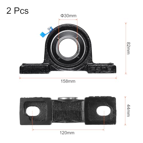 uxcell 2pcs UCP206 Pillow Block Bearings 30mm Bore Bearing Units Cast Steel Flange Mounted Bearing Housing - size: UCP206 ID 30mm
