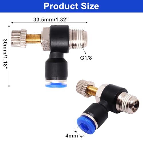 5Pcs Pneumatic Quick Connect Air Hose Fittings, OD 4mm Tube x 1/8"NPT Male Thread Push to Connect Fittings, Pneumatic Air Flow Control Valve Quick Connector - size: 4mmx1/8"NPT