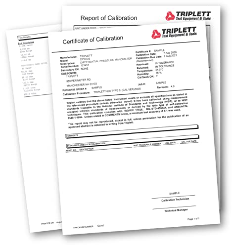 Triplett DPR305 Differential Pressure Manometer with NIST Calibration - size: DPR305 (5 psi), style: With Certificate of Traceability to NIST
