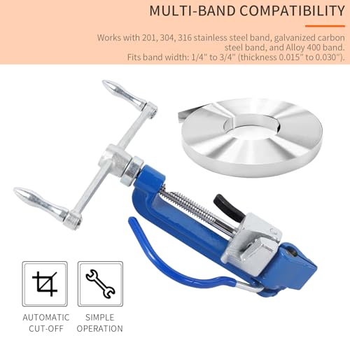 BAUSATZ Banding Tool for Strapping, Stainless Steel Expander Tool with Built-in Cutter, Strapping Tensioner (for Stainless Steel Cable Ties: 0-0.98inch Wide, 0-0.035inch Thick)
