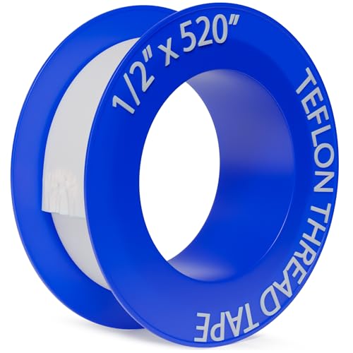 D-NYX Plumbers PTFE Pipe Sealant Tape 1, 4 or 5 Rolls 1/2 Inch(W) X 520 Inches(L) Teflon Plumbers Tape, Flex Seal Tape Waterproof, Plumbing Thread Tap, Water Pipe Sealing (1 Pack) - size: 1 Pack