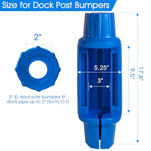 Dock Bumpers for Poles/Post, Boat Dock Bumpers Fenders - color: Blue-2pk, size: 17.6 Inch Length