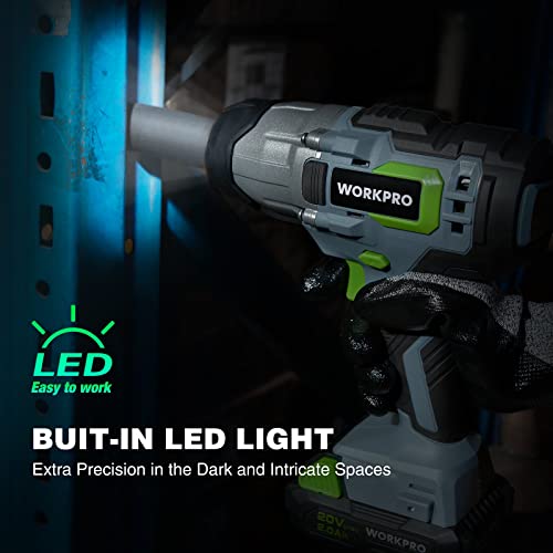 WORKPRO 20V 1/2" Cordless Impact Wrench, 320 Ft-Lbs Max Torque