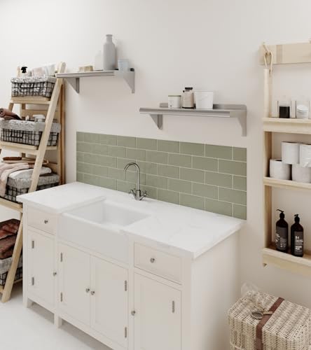 AmGood 8 in. Deep x 24 in. Wide Stainless Steel Wall Mount Shelf with Backsplash - Laundry, Coffee Station & Garage Storage | NSF 18-Gauge 430, Holds 165 lbs | Bullnose Edge, Brackets Included - size: 8 in. x 24 in.