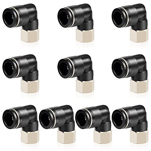 TAILONZ PNEUMATIC Female Elbow 5/16 Inch Tube OD x 1/8 Inch NPT Thread 90 Push to Connect Fittings PLF-5/16-N1 (Pack of 10) - size: 5/16''OD 1/8''FNPT