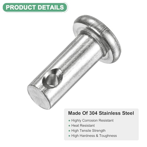 M METERXITY 20-Pack Single Hole Clevis Pins, M5 x 12mm 304 Stainless Steel Flat Head Clevis Pins for Mechanical Linkage/Fixed Parts/Ship Rigging, Link Hinge Pin Reusable - size: M5x12mm