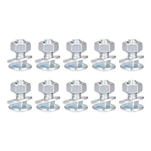 uxcell 1/4-20 x 5/8" Square Neck Carriage Bolts with Nuts & Washers, Carbon Steel Coach Bolt Screws 10 Set - size: 1/4-20 x 5/8"