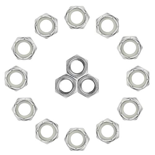 16 Pieces 1/2"-13 Nylon Insert Hex Lock Nuts, 304 Stainless Steel - size: 1/2-13 (16 pcs)