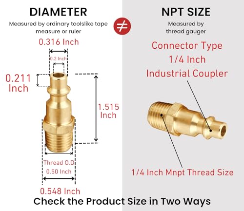 Brass 1/4 Inch NPT Air Coupler and Plug Kit, 7 Piece - size: 1/4 inch NPT Coupler and Plug Kit, 7 Piece