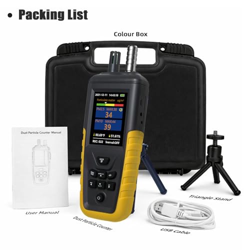 Dust Particle Counter, High Sensitivity PM0.3/2.5/10 Air Quality Monitor