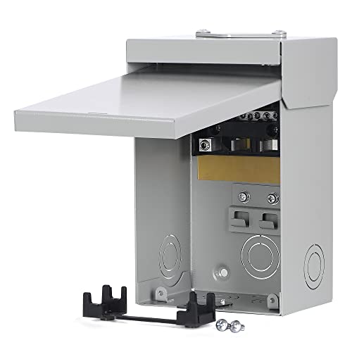 60 Amp Single Phase, 3 Wire, Solid Neutral, 2 Spaces and 4 Circuits Outdoor Circuit Breaker Enclosure(9.5 x 6 x 5 inches)