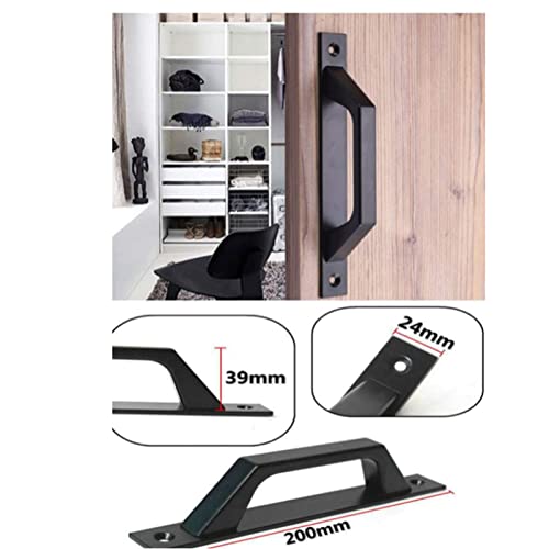 KAFENDA 2 pcs Carbon Steel Sliding Barn Door Handle Wood Gate Door Pull Handle 19.6cm (Sold by wen-) - color: 2PCS