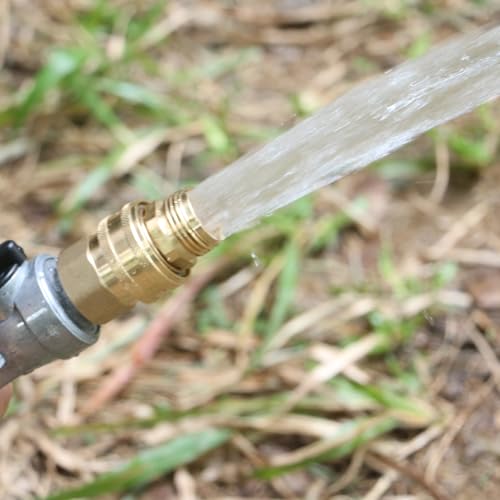 STYDDI 3/4-inch Full Flow Super Heavy Duty Hose Quick Connect Fittings, Lead-free Brass Full Port Garden Hose Quick Connector Coupler, 3/4” GHT High-Volume Hose Quick Release Adapter Set - size: 1 MALE + 1 FEMALE