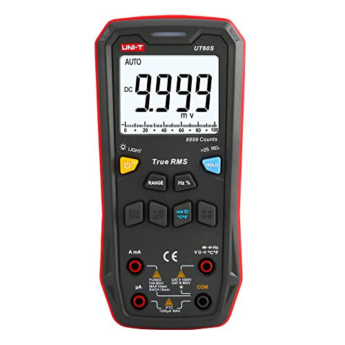 UNI-T Digital Multimeter Smart,UT60S True RMS,9999 Counts 1000V AC DC Voltmeter Ammeter Capacitor Temperature,Fully Automatic Anti-Burn Intelligent Multimeter Tester - size: UT60S