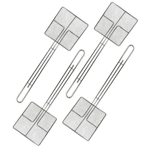 Wire Mesh Strainer with Handle, 4-Pack Deep Fryer Skimmer Cuisine Ready