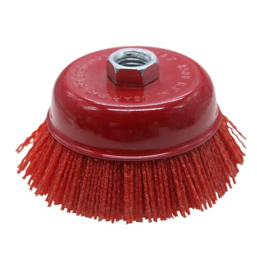 4" Abrasive Filament Nylon Bristle Cup Brush for Removing Rust Corrosion Paint, 5/8"-11 Thread,1PC