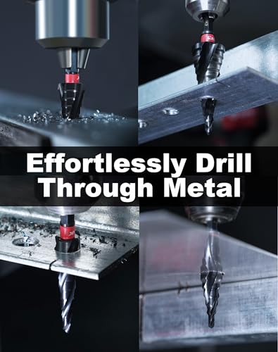 EZARC M35 Cobalt Step Drill Bit for Metal, 1/4"-1-3/8", 3/8" Shank - size: 1/4"-1-3/8" (3/8" Shank)