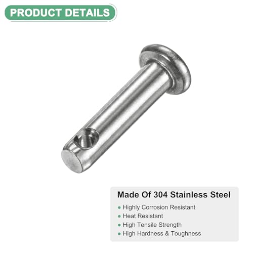 M METERXITY 20-Pack Single Hole Clevis Pins, M4 x 16mm 304 Stainless Steel Flat Head Clevis Pins for Mechanical Linkage/Fixed Parts/Ship Rigging, Link Hinge Pin Reusable - size: M4x16mm