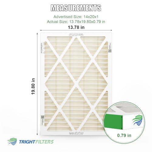 TRIGHTFILTERS 14x20x1 Air Filter MERV 11 HVAC Furnace Filter Pleated 2 Pack - size: 14x20x1