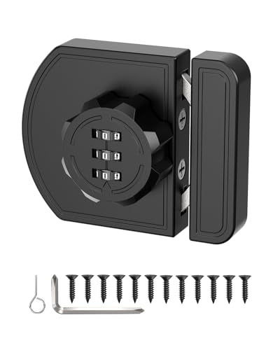 Cabinet Locks with Combination, 180° Sliding Closet Door Lock - color: Black