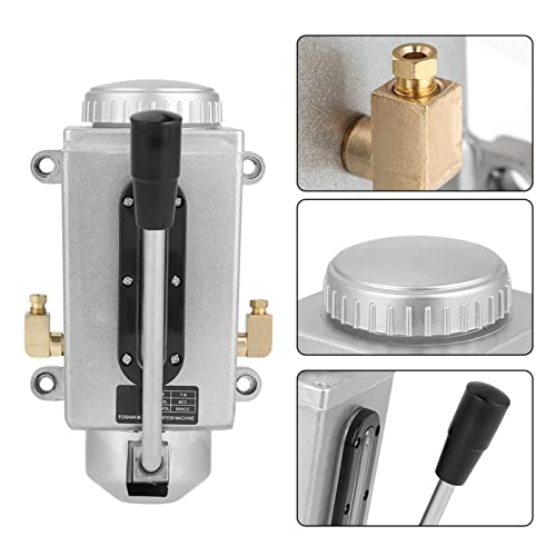 Metal Lubricating Oil Pump, Hand Lubrication 500CC CNC with Double Outlet Port for Punching, Lathe, Cutting, Milling Machines