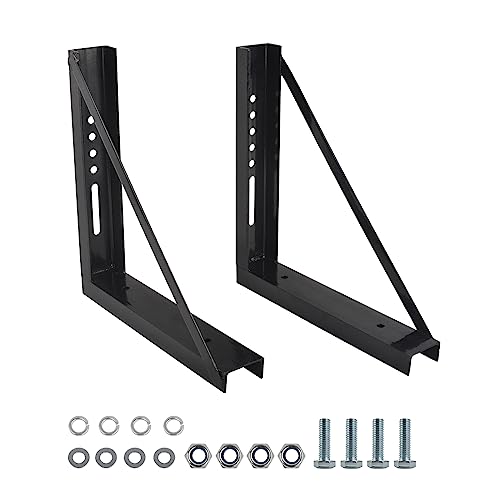 2 PCS 18 x 18 Inch Black Welded Structural Steel Mounting Brackets - size: 18"x18" Welded-2PCS