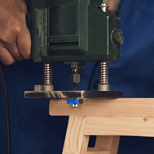 4Pcs Rabbet Router Bit 1/4" Shank with 6 Bearings Set - 1/16", 3/16", 1/4", 5/16", 3/8", 7/16". Interchangeable Bearings with 1/2" to 1/4" Router Collett