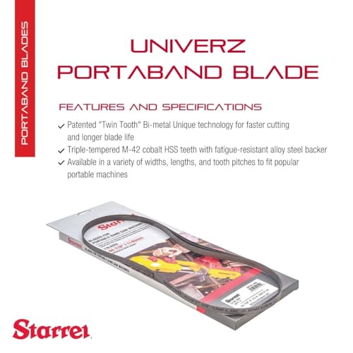 Starrett Univerz Bi-Metal Portaband Saw Blade, 3' 8-7/8" Length, 1/2" Width - style: 18 TPI