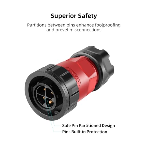 CNLINKO YM-20 4 PIN Industrial Waterproof Connector,IP68 Circular Connector,PBT Plastic Shell Quick Plug Aviation Connector M20 Male Plug and Female Plug - size: 4-Pin, style: Solder-Assembly