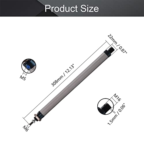 Othmro 1Pcs Air Cylinder MAL16 x 200 (16mm/0.63" Bore 200mm/7.87" Stroke Double Action Air Cylinder, M5 Single Rod Double Acting Aluminium Alloy Penumatic Quick Fitting Mini Air Cylinder - color: MAL16x200