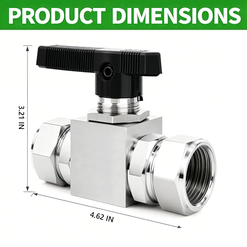1PCS 304 Stainless Steel Compression Valve,1" Tube OD Straight Adapter, for water/oil/air systems. - size: 1" OD (Valve)