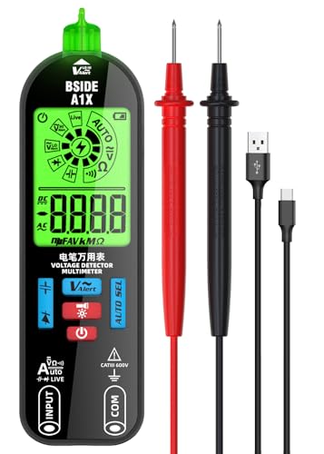 JASLEEN A1X Smart Digital Multimeter Tester Rechargeable Electrical Voltmeter, Measures Capacitance Diode Continuity Resistance V-Alert Live Check AC DC Voltage