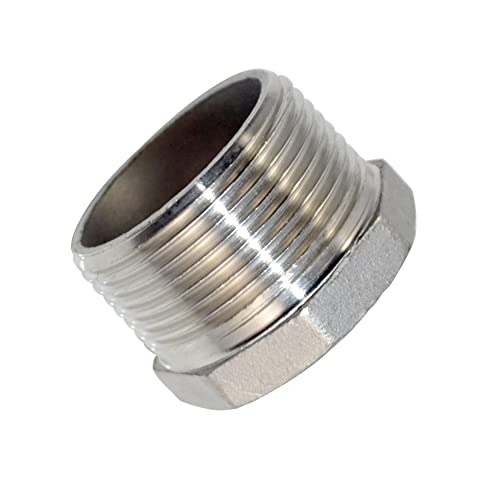 1-1/4" Male NPT to 1" Female NPT Female Reducing/Reducer Bushing Pipe Fitting,Adapter,Stainless Steel SS 304 Hex Bushing - size: 1-1/4" Male to 1" Female