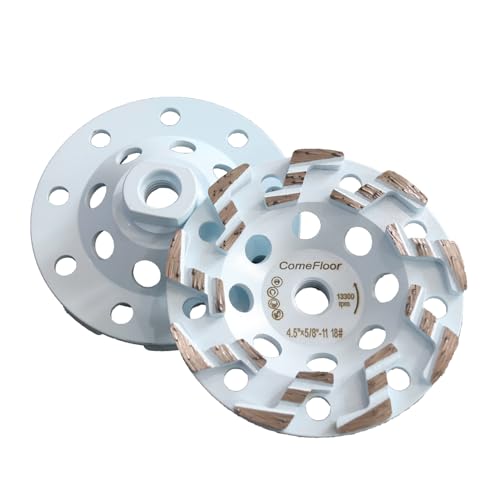 4.5 Inch Diamond Grinding Cup Wheel for Concrete & Masonry, 5/8"-11 Threaded, ComeFloor High Performance Heavy Duty Grinder Wheel for Thinset Removing