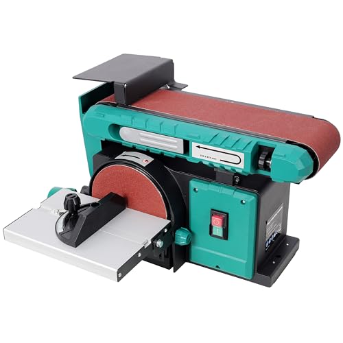 Disc Sander, Benchtop Sander for Metal, Belt Sanders for Woodworking, 120V/60Hz, Polisher Machine Sander, Belt & 6 In, Green - color: Green a