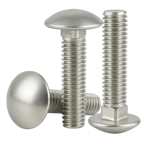 IMSCREWS 1/4-20 x 3-3/4 Carriage Bolts, 304 Stainless Steel 18-8, Round Head & Square Neck, Full Thread, Pack of 20 - size: 1/4"-20 x 3-3/4"
