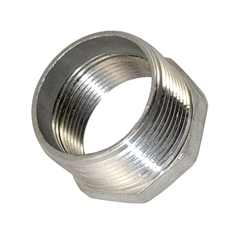 1-1/2" Male NPT to 1-1/4" Female NPT Female Reducing/Reducer Bushing Pipe Fitting,Adapter,Stainless Steel SS 304 Hex Bushing - size: 1-1/2" Male to 1-1/4" Female