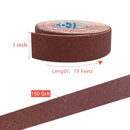 150 Grit Emery Cloth Sandpaper Roll, 1" x 19 Feet Sandpaper Sheets for Wood Furniture Metal Sanding Automotive Polishing, Wet Dry Sanding Paper - style: 150 Grit