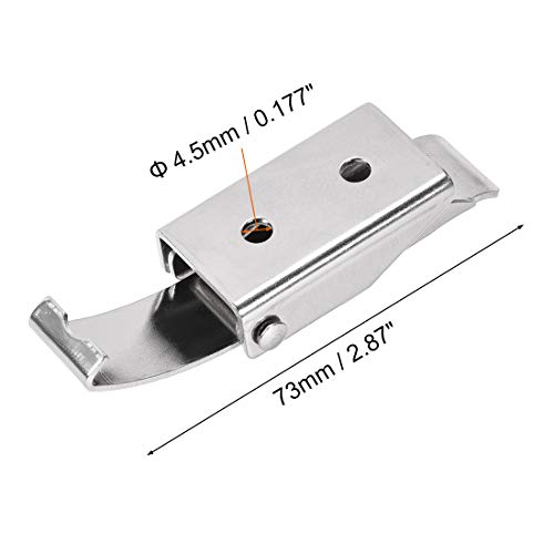 uxcell 2.87-inch SUS304 Stainless Steel Draw Toggle Latch with Spring-Steel Hook - 2 Pcs