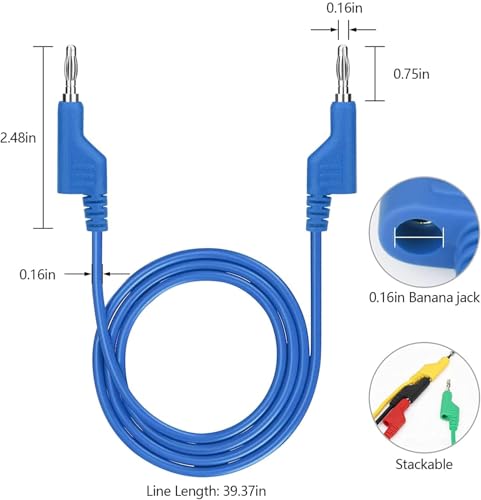 Linkstyle 30PCS Multimeter Test Leads Sets, Banana Plug Test Leads Alligator Clips, Back Piercing Probe Kit with Box for Automotive Diagnostics Electronics - color: 30PCS: Multiple colors