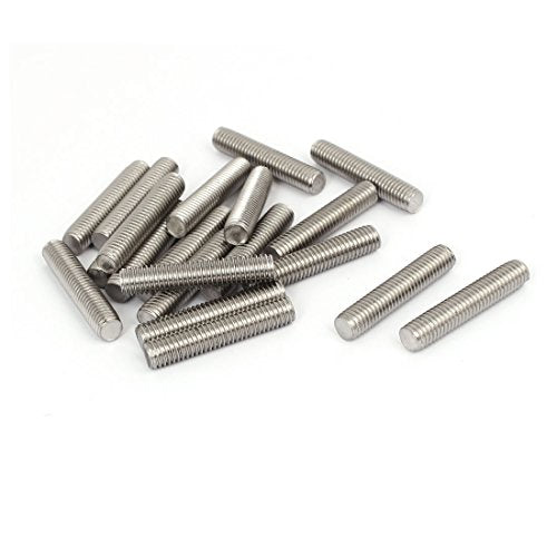 uxcell M8 x 40mm 1.25mm Pitch 304 Stainless Steel Fully Threaded Rods Fasteners 20 Pcs - size: M8 x 40mm