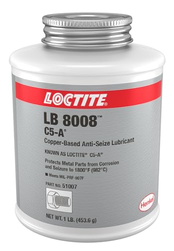 Loctite 51007 Copper LB 8008 C5-A Anti-Seize Lubricant, -20 Degree F Lower Temperature Rating to 1800 Degree F Upper Temperature Rating, 1 lb. Brush Top Can