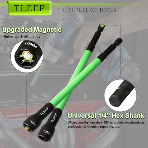 150mm 10mm Magnetic Nut Driver Set for Impact Drill, 1/4" Hex Shank - size: I.10mm