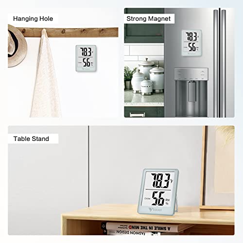 DOQAUS Digital Hygrometer Indoor Thermometer Humidity Meter, Blue - color: Soft Blue
