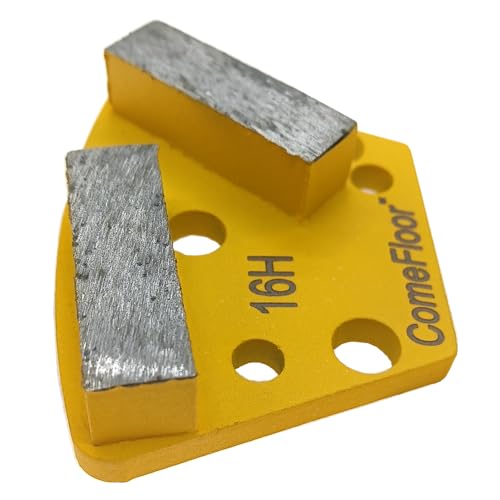 Trapezoid Diamond Metal Grinding Shoes for Concrete Floor, Double Bar Seg, Compatible with ASL/Warrior/Iron Horse Grinders, 16 Grit Hard Bond, 9PCS - style: Hard Bond