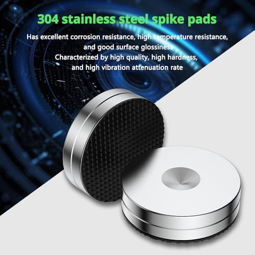 HiFi Speaker Stand Feet Pads, 40x10mm, Stainless Steel Speaker Isolation Feet for DVD/Amplifier/Turntables/Subwoofer - size: 40x10mm