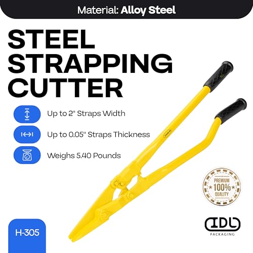 IDL Packaging H-305 Strapping Cutter for Steel,PET,PP Banding up to 2" Wide - size: up to 2"W Heavy Duty