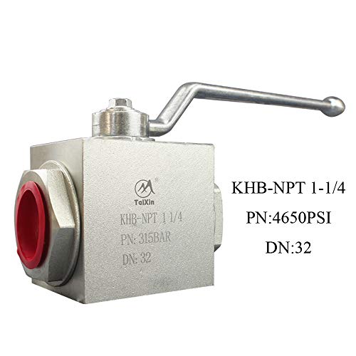 Taixin Hydraulic Valve 1-1/4 Inch NPT Female 4650PSI KHB Hydraulic Ball Valve DN 32 High Pressure Ball Valve - size: 1-1/4 NPT, style: KHB