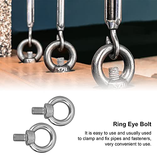 M20 Stainless Steel Eye Bolt, 2Pcs Heavy Duty Lifting Ring Screws, Marine Grade 316 Shoulder Eye Bolts with Nuts, for Lifting Rigging Marine Hardware Pulley Bracket