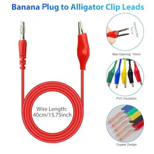 Linkstyle 25PCS Back Probe Kit, Multimeter Back Probes Pin, Banana Plug to Alligator Clip Electrical with Wires, Automotive Test Leads Kit - color: 25PCS: Multiple colors